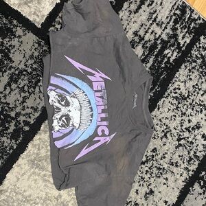 Stylish Metallica Gray Crop Top